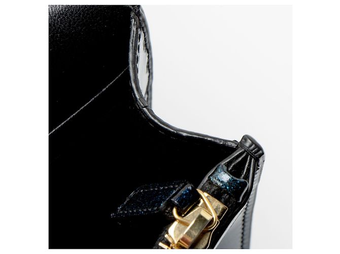 Cartera de cadena con borlas Monogram Kate de cuero charol brillante de Saint Laurent Azul - vista 10