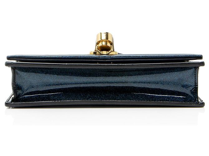 Cartera de cadena con borlas Monogram Kate de cuero charol brillante de Saint Laurent Azul - vista 4