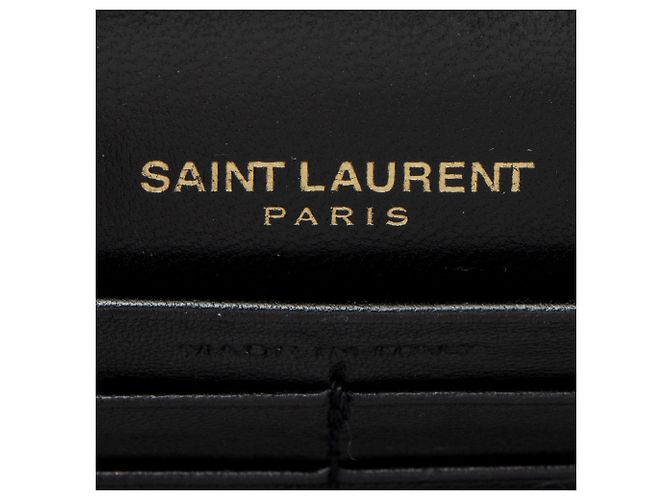 Cartera de cadena con borlas Monogram Kate de cuero charol brillante de Saint Laurent Azul - vista 8