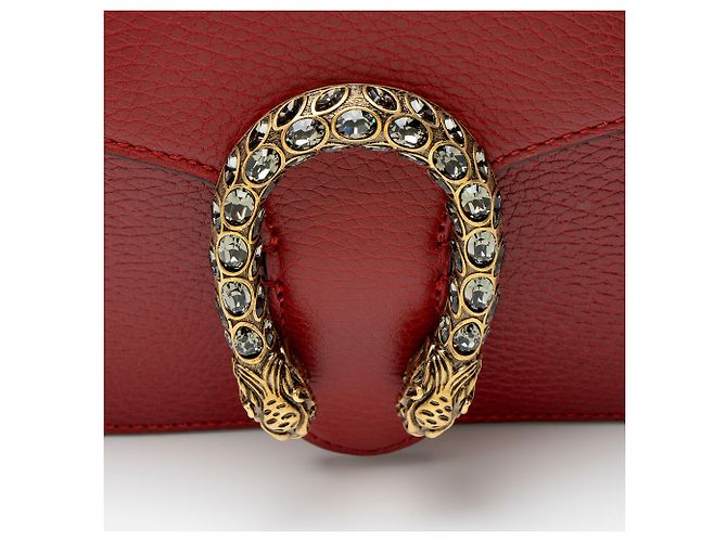 Borsa a Spalla Media Dionysus in Pelle e Cristalli Gucci Rosso - vista 10