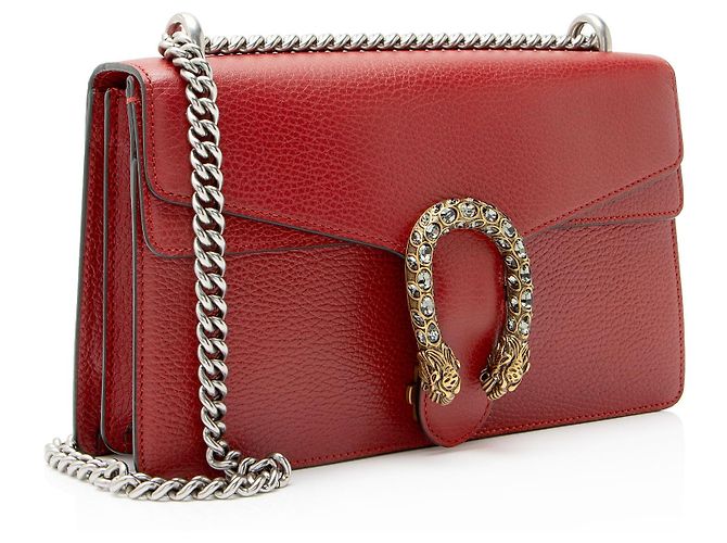 Borsa a Spalla Media Dionysus in Pelle e Cristalli Gucci Rosso - vista 2
