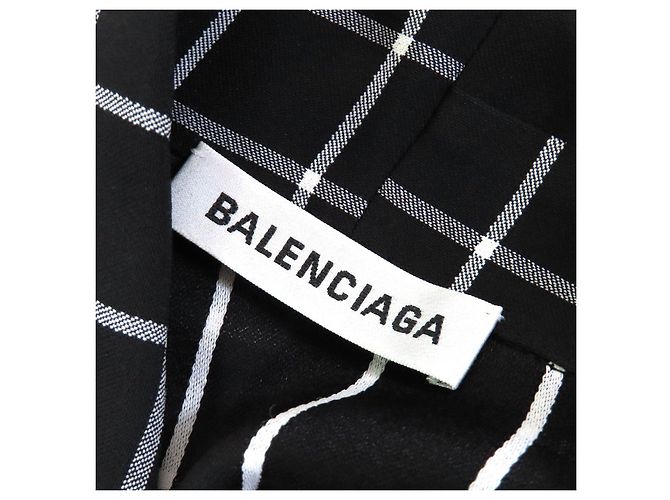 Balenciaga asymmetrisches Kleid mit Karomuster Schwarz Weiß - Ansicht 10