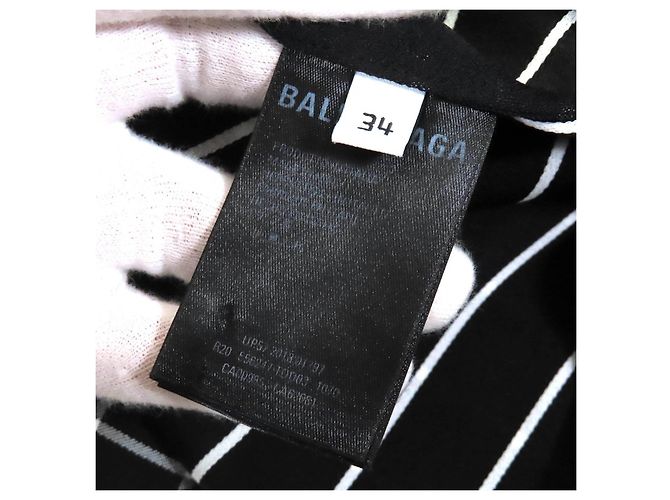 Balenciaga asymmetrisches Kleid mit Karomuster Schwarz Weiß - Ansicht 11