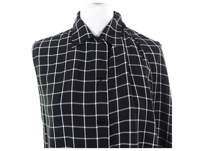 Balenciaga asymmetrisches Kleid mit Karomuster Schwarz Weiß - Ansicht 4