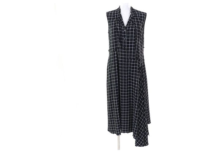 Balenciaga asymmetrisches Kleid mit Karomuster Schwarz Weiß - Ansicht 5