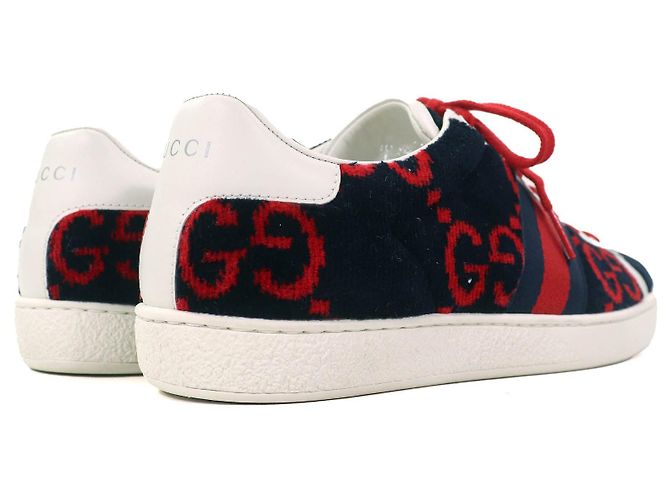 Gucci Low-Cut-Sneaker aus Frottee mit GG-Muster Schwarz Weiß - Ansicht 6