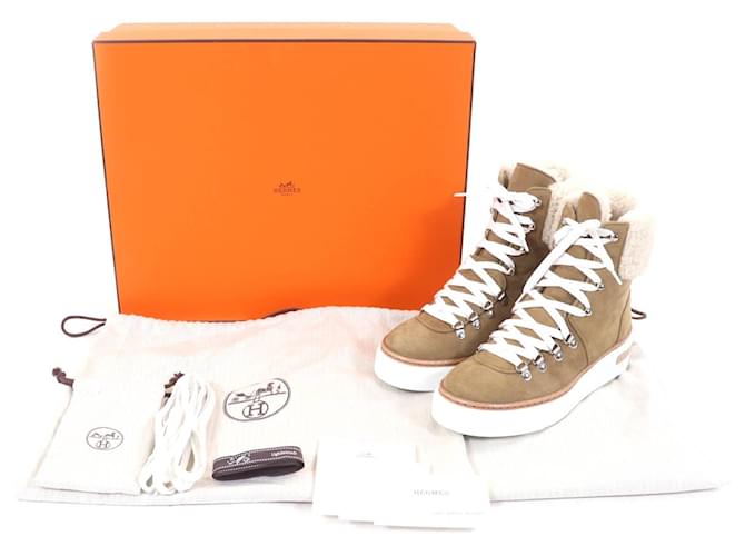 Tênis de Suede Flocon Hermès Marrom - vista 2
