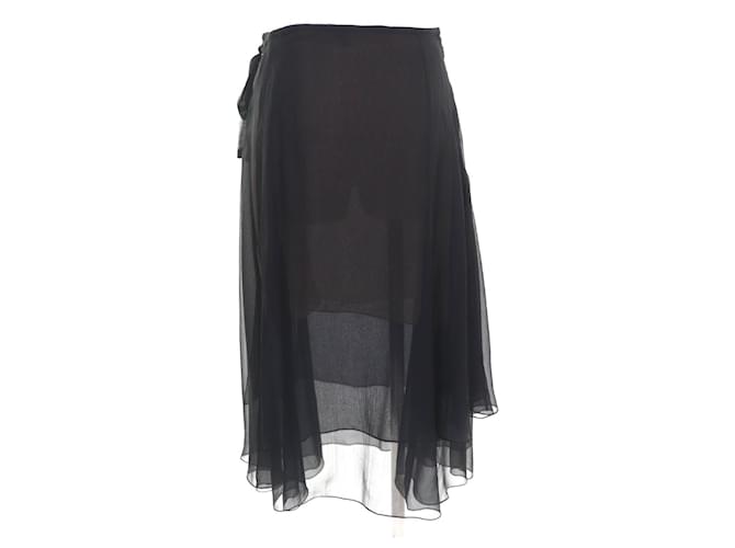 Timeless Falda de seda Chanel Negro - vista 4