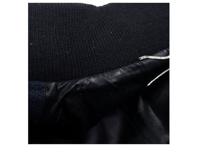 Yves Saint Laurent Chaqueta Teddy con detalles de cuero de Saint Laurent Paris Eddie Azul Azul marino - vista 12