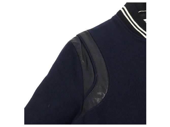 Yves Saint Laurent Chaqueta Teddy con detalles de cuero de Saint Laurent Paris Eddie Azul Azul marino - vista 7