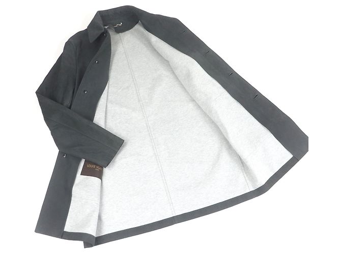 Abrigo de cuero de oveja con cierre Louis Vuitton Gris - vista 3