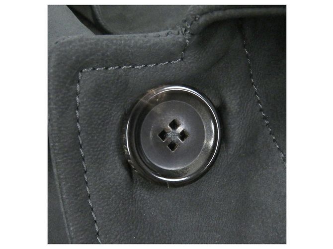 Abrigo de cuero de oveja con cierre Louis Vuitton Gris - vista 5