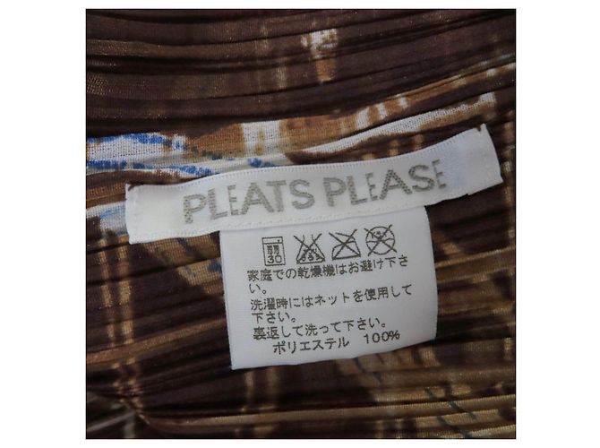 Issey Miyake PLEATS PLEASE Kleid mit Achterbahn-Muster Braun - Ansicht 6