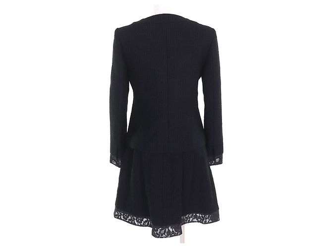 Timeless Conjunto de dos piezas de tweed de algodón con botones COCO de Chanel Negro - vista 3