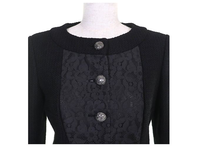 Timeless Conjunto de dos piezas de tweed de algodón con botones COCO de Chanel Negro - vista 4