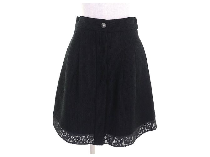 Timeless Conjunto de dos piezas de tweed de algodón con botones COCO de Chanel Negro - vista 7