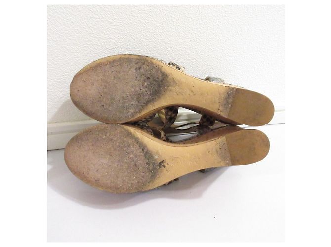 Python Wedge Sandalen von Salvatore Ferragamo Grün - Ansicht 5