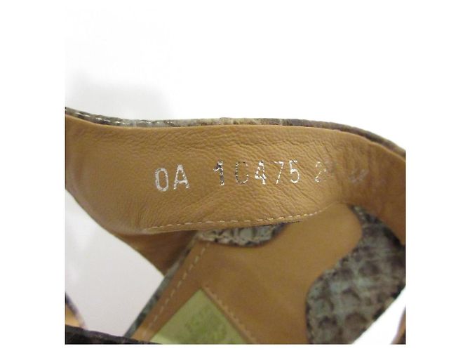 Python Wedge Sandalen von Salvatore Ferragamo Grün - Ansicht 8