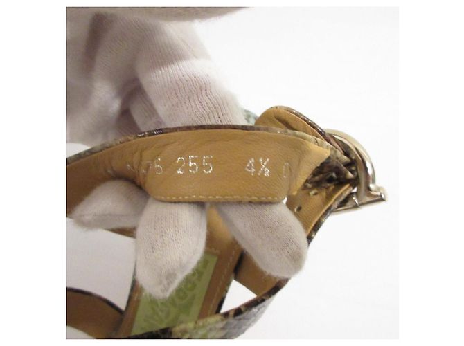 Python Wedge Sandalen von Salvatore Ferragamo Grün - Ansicht 9