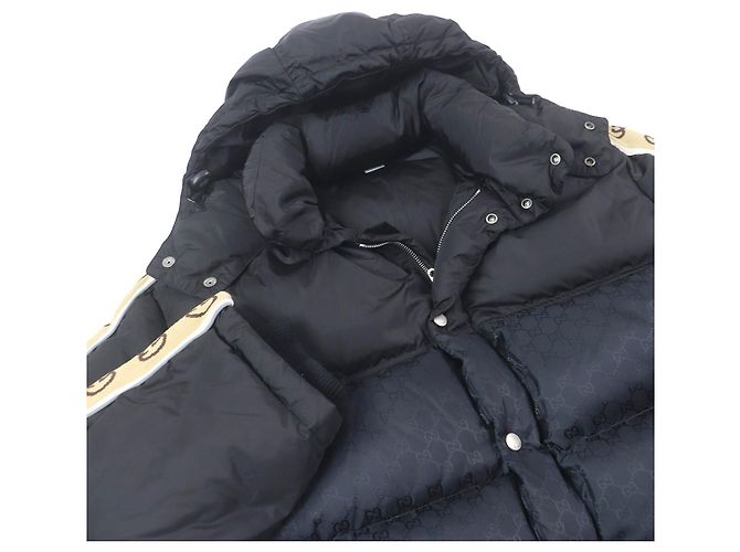 Abrigo de plumas de nylon y lana GG Jacquard de Gucci Negro - vista 2