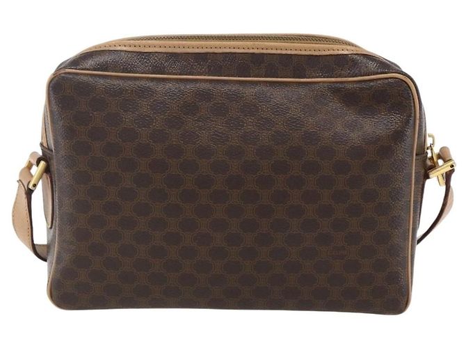Céline Celine Vintage Macadam Canvas and Leather Marrone - vista 2