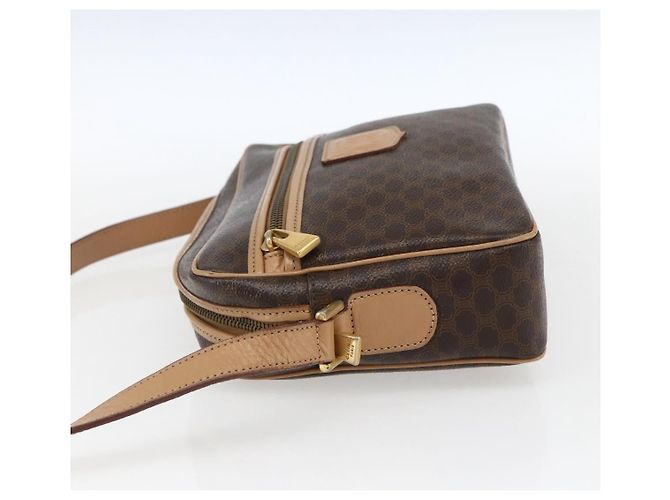 Céline Celine Vintage Macadam Canvas and Leather Marrone - vista 3