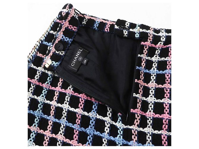 Timeless Falda de tweed de algodón y poliamida Chanel 22 Runway Negro - vista 5