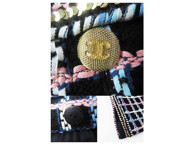 Timeless Falda de tweed de algodón y poliamida Chanel 22 Runway Negro - vista 6