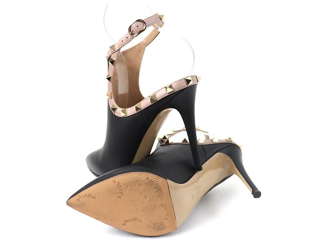 Pumps in pelle Rockstud Valentino Garavani Nero - vista 7
