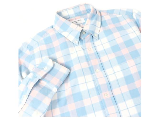 Camisa de algodón Thom Browne MWL272A Rosa Azul - vista 2