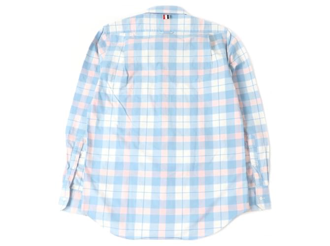Camisa de algodón Thom Browne MWL272A Rosa Azul - vista 3
