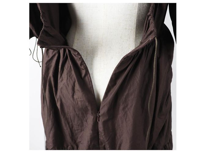 Autre Marque Robe à manches bouffantes en coton Cecilie Bahnsen Bronze Marron foncé - vue 6