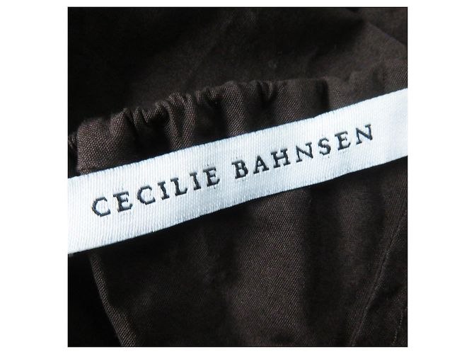 Autre Marque Robe à manches bouffantes en coton Cecilie Bahnsen Bronze Marron foncé - vue 7