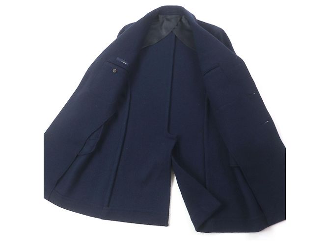 Autre Marque Lardini Chester Mantel aus Wolle und Acetat Blau Marineblau - Ansicht 4