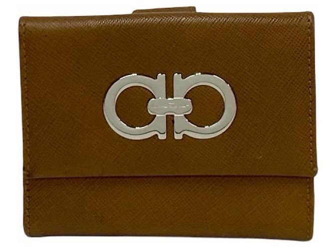 Gancini Portafoglio in pelle Salvatore Ferragamo Marrone - vista 2