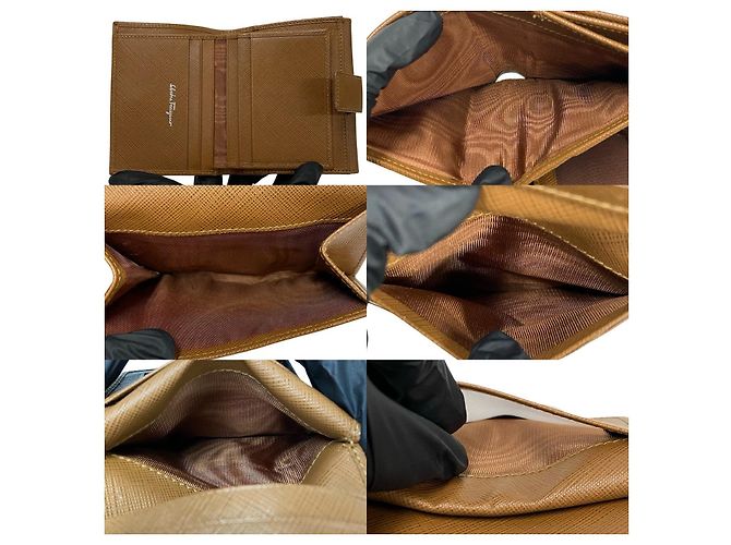 Gancini Portafoglio in pelle Salvatore Ferragamo Marrone - vista 9