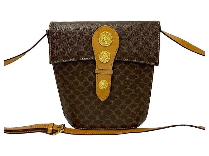 Céline Borsa a tracolla Celine Macadam Triomphe in pelle Marrone Bronzo - vista 2