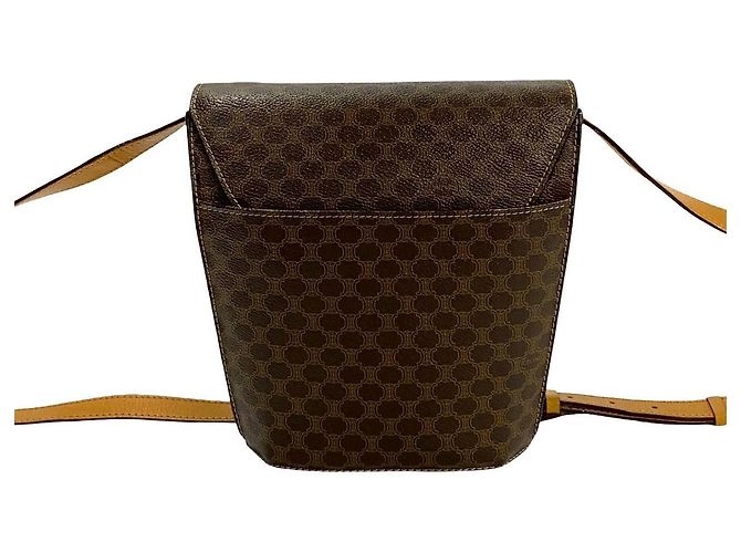 Céline Borsa a tracolla Celine Macadam Triomphe in pelle Marrone Bronzo - vista 5