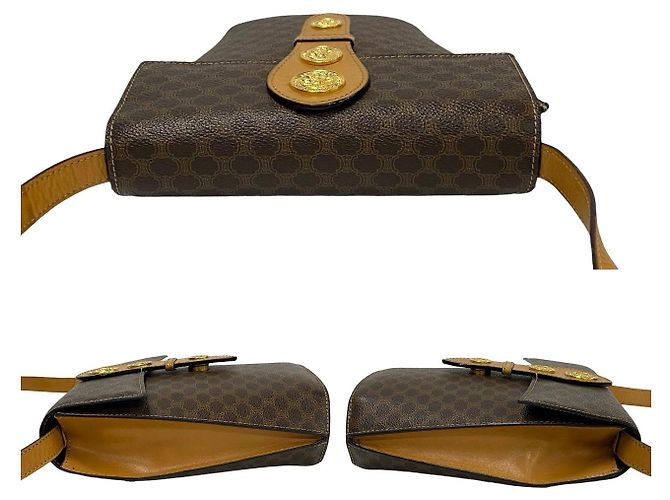 Céline Borsa a tracolla Celine Macadam Triomphe in pelle Marrone Bronzo - vista 6