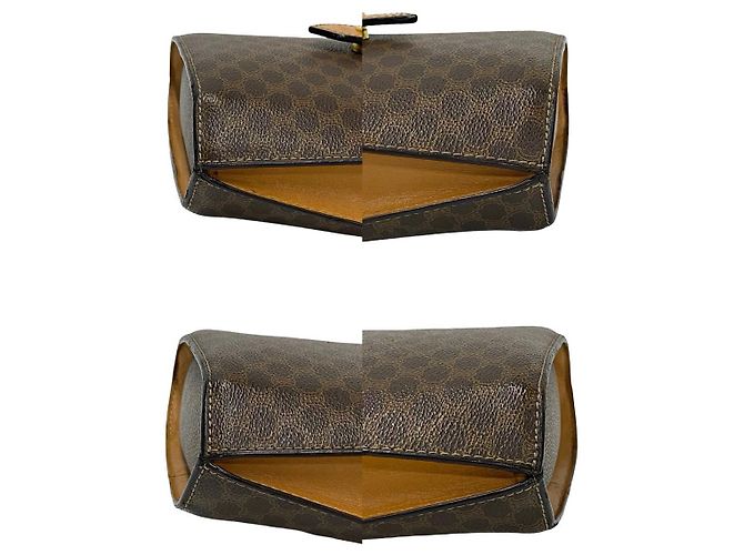 Céline Borsa a tracolla Celine Macadam Triomphe in pelle Marrone Bronzo - vista 8