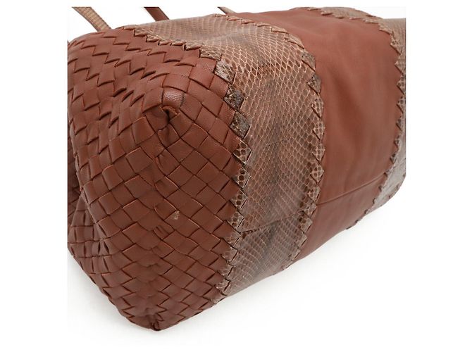 Bottega Veneta Cabat Ayers Leder Python 2-Wege Tote Bag Braun - Ansicht 3