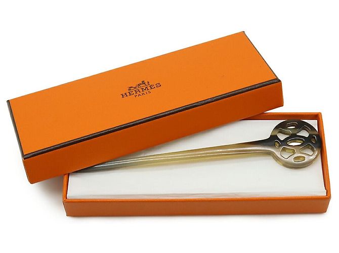 Haaraccessoire aus Büffelhorn Rocaille von Hermès Braun - Ansicht 6