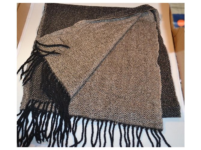 Valentino Garavani wool scarf black grey - view 3