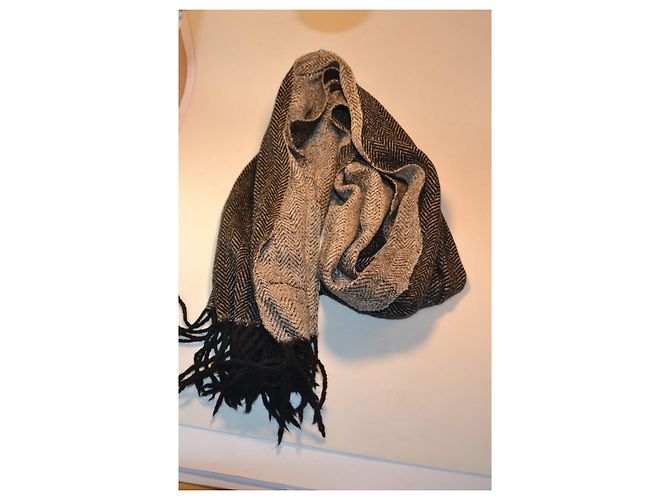 Valentino Garavani wool scarf black grey - view 4