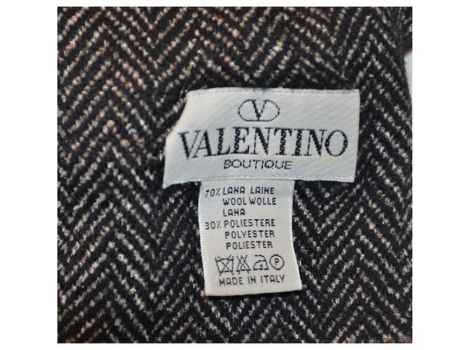Valentino Garavani wool scarf black grey - view 5