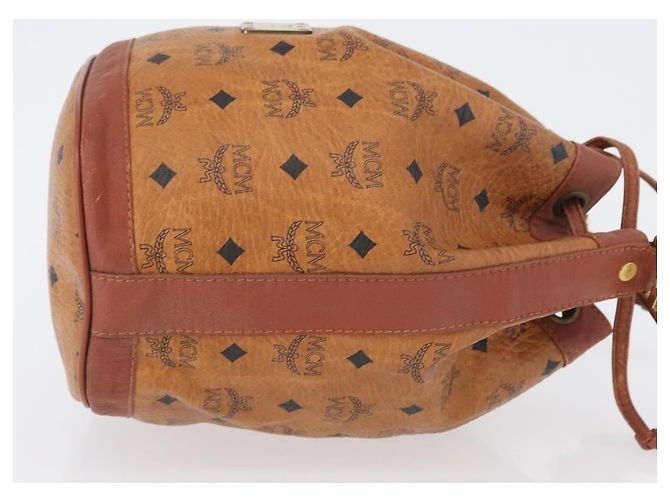 MCM Visetos Canvas and Leather Marrone - vista 3