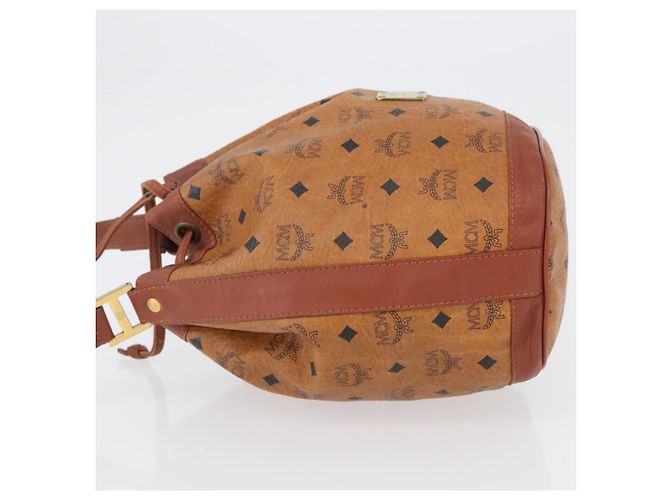 MCM Visetos Canvas and Leather Marrone - vista 4