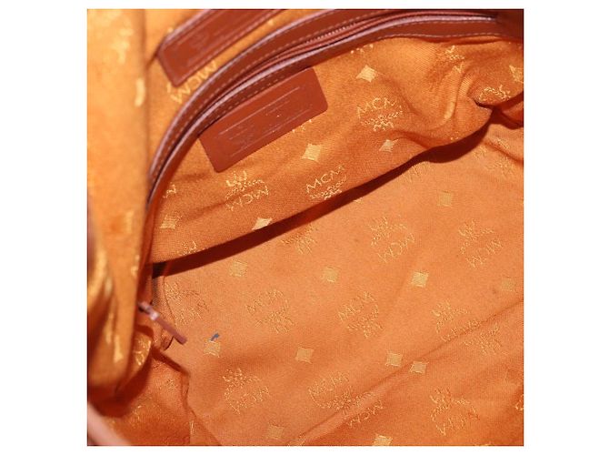 MCM Visetos Canvas and Leather Marrone - vista 5