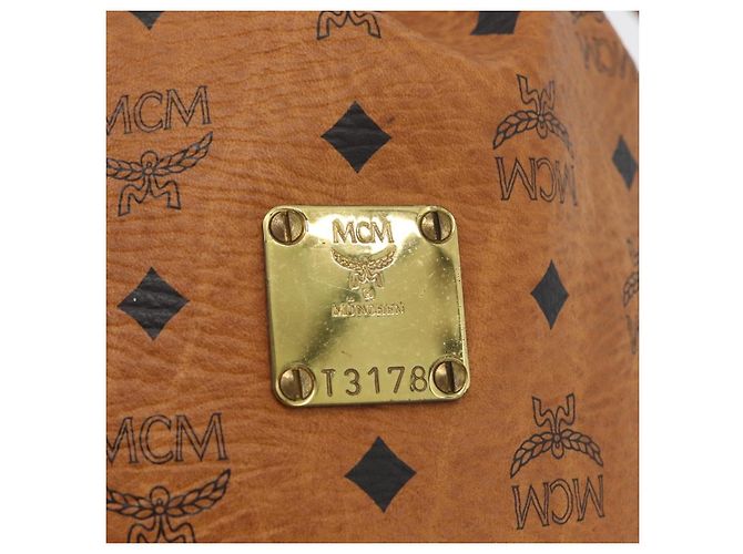 MCM Visetos Canvas and Leather Marrone - vista 7