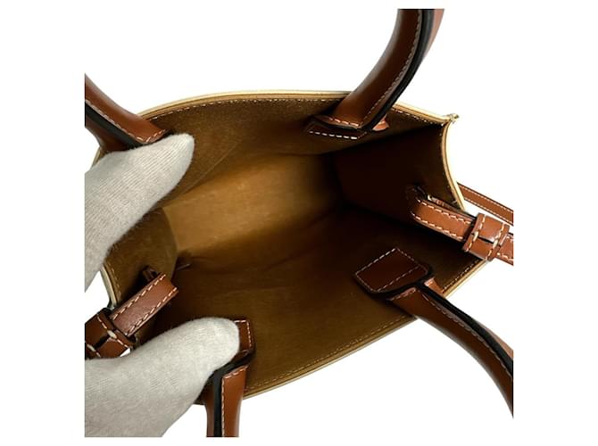 Céline Celine Mini Partial Cabas Triomphe Handtasche Weiß - Ansicht 10